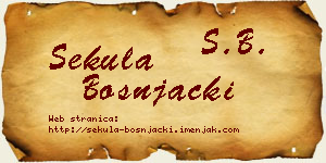 Sekula Bošnjački vizit kartica